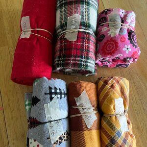 Flannel Assorted Pattern Fabric Lot #3 - 6 pieces